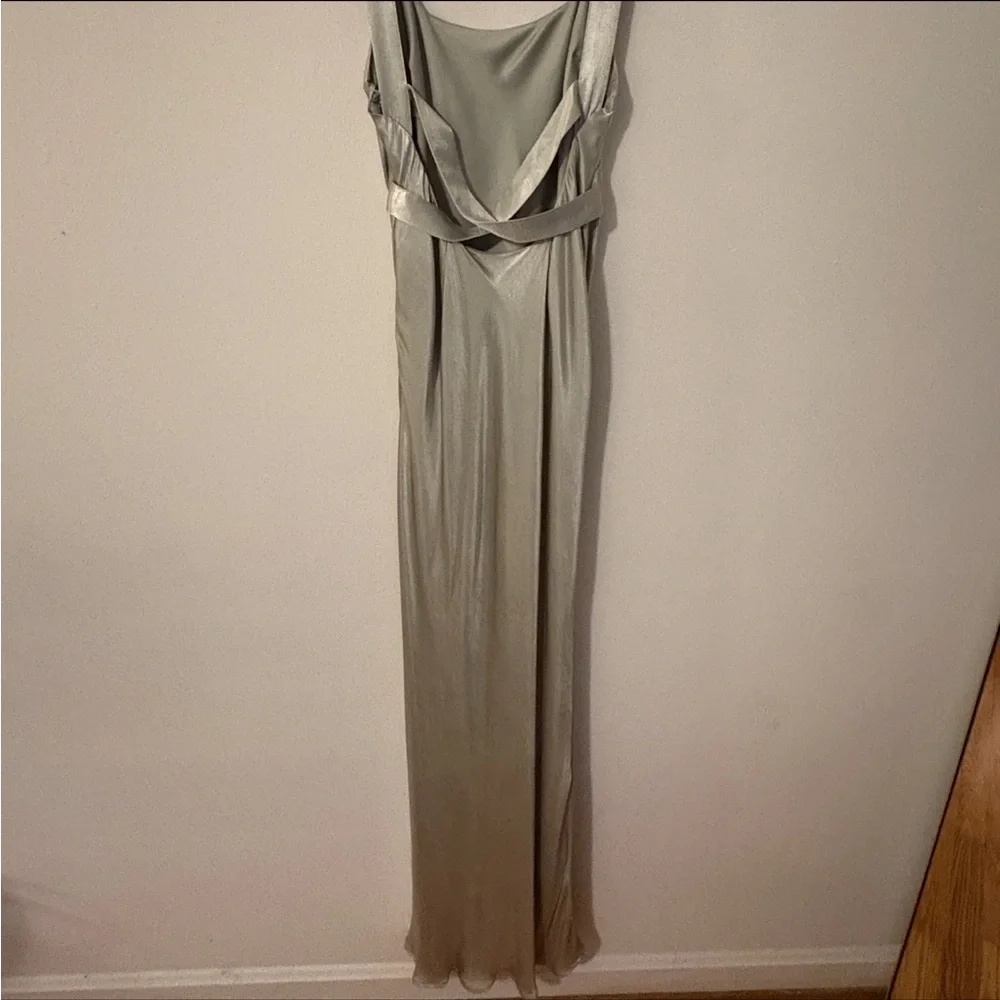 Meshki Ensley Satin Maxi Dress - Sage Green - Picture 6 of 7